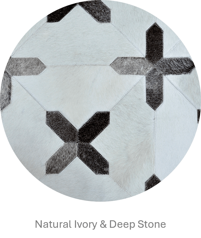 Crosses – Geometric Luxury Leather Rug for Designers