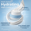 Cosmedica Skincare Multi-Active Hydrating Night Cream – Anti Aging Face & Neck Moisturizer with Hyaluronic Acid, Shea Butter, Glycolic Acid & Vitamin E – Overnight Wrinkle Repair Cream for Dry & Sensitive Skin, 2 oz 2