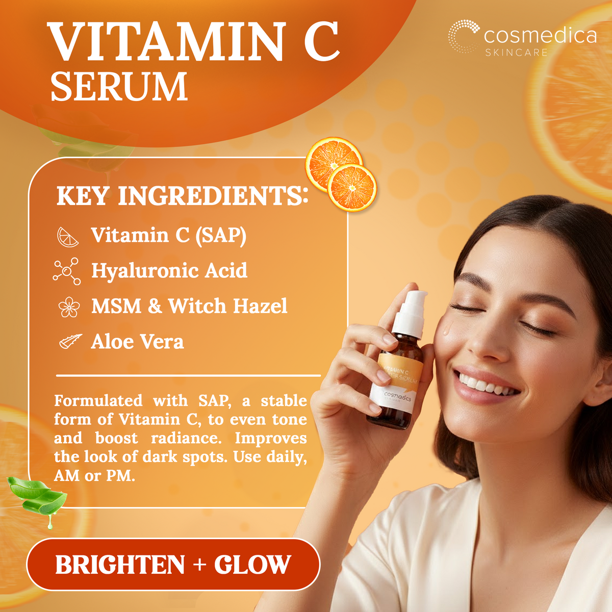 Cosmedica Skincare Facial Serum Trio Set – Vitamin C Serum, 2.5% Retinol Serum & Hyaluronic Acid Serum for Face – Anti Aging, Brightening & Hydrating Skincare – Reduce Wrinkles & Dark Spots – Vegan, Cruelty Free (3 x 1oz)