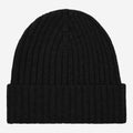 Milano (black) - Italian 100% cashmere ribbed beanie (unisex) 2