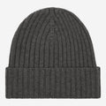 Milano (dark grey) - Italian 100% cashmere ribbed beanie (unisex) 1