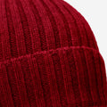 Milano (red) - Italian 100% cashmere ribbed beanie (unisex) 3