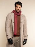 Riccardo (red & grey) - Italian 100% cashmere scarf with pattern 9