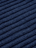 Napoli (navy blue) - Italian 100% cashmere ribbed scarf (unisex) 2