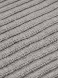 Napoli (light grey) - Italian 100% cashmere ribbed scarf (unisex) 2