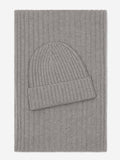 Napoli (light grey) - Italian 100% cashmere ribbed scarf (unisex) 4