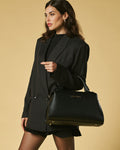 Cecilia (black) - Italian calf leather women’s handbag (with shoulder strap) 4