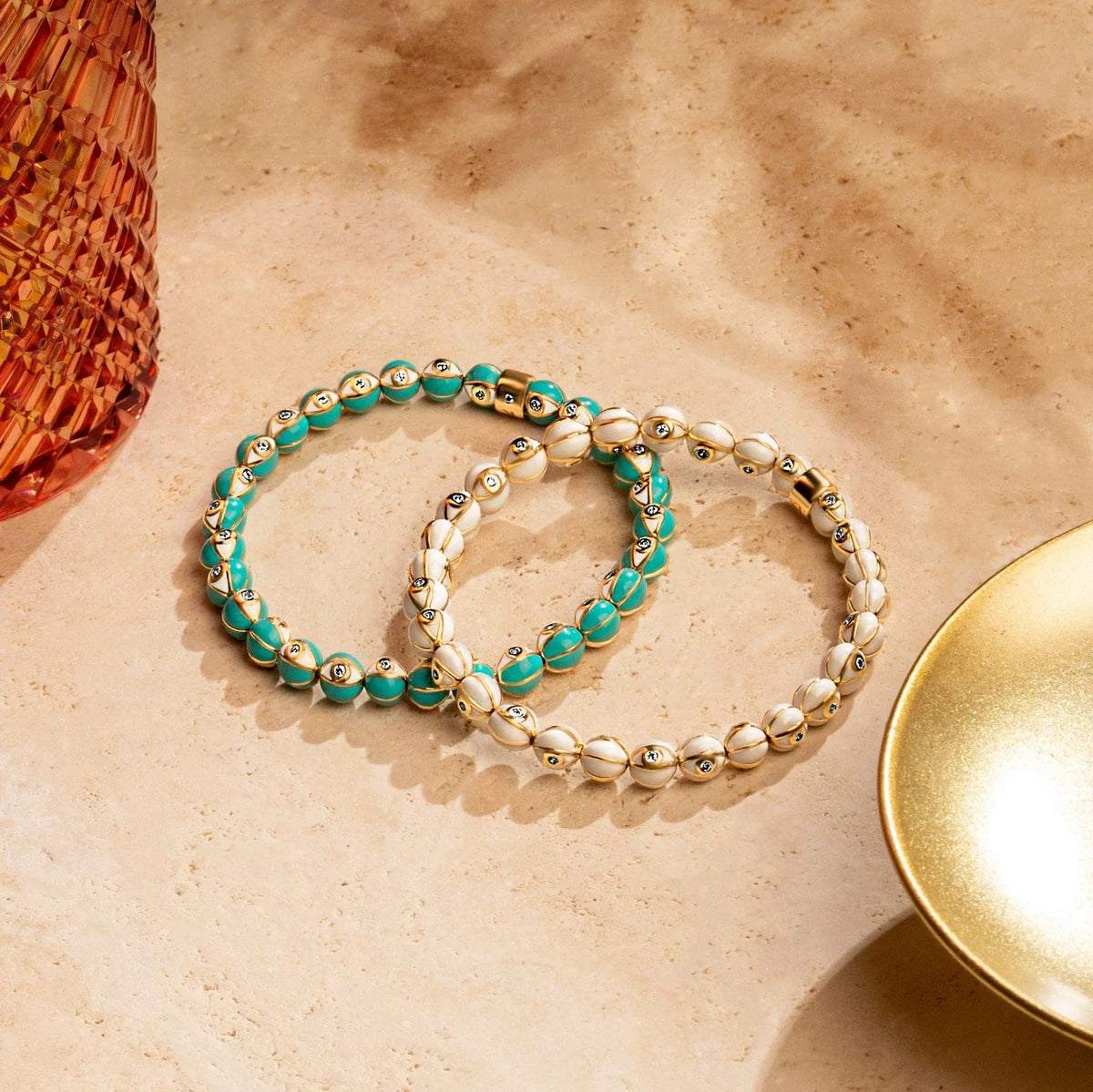 Pure Spirit White Enamel Evil Eye Charm Bracelet