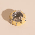 Color Block Chunky Rounded Huggie Hoop Earrings 7