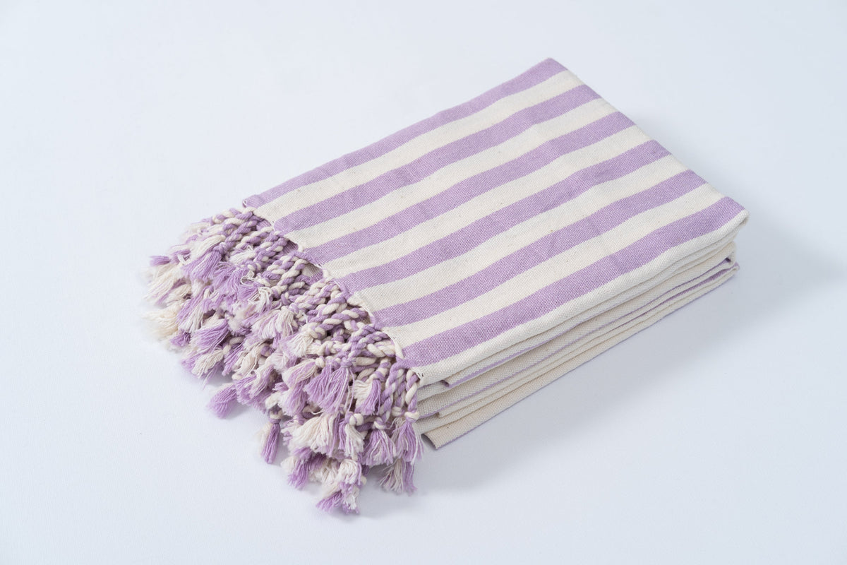 Girit Lilac Cotton Linen Towel