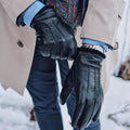 Daniel (black) – Goatskin leather gloves with warm wool lining and touchscreen function 5