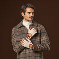 Dario (cognac) - Hand-sewn Italian crochet driving gloves from lambskin leather 5