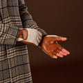 Dario (cognac) - Hand-sewn Italian crochet driving gloves from lambskin leather 6