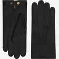 Diego (black) - Italian gloves made of American deerskin leather with rabbit fur lining 1