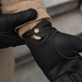 Diego (black) - Italian gloves made of American deerskin leather with rabbit fur lining 10