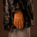 Donatella (brown) – Luxurious Italian peccary leather gloves with cashmere lining 10
