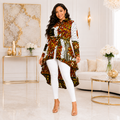 Duma Mbili Kente African Print High Low Button up Shirt 5