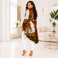 Duma Mbili Kente African Print High Low Button up Shirt 4