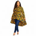 Duma Mbili Kente African Print High Low Button up Shirt 1