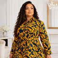 Duma Mbili Kente African Print High Low Button up Shirt 4
