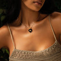 Grounded in Love Black Onyx Heart Diamond Evil Eye Necklace 2