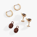 Espresso Martini Interchangeable Charm Huggie Hoop Set of 2 1