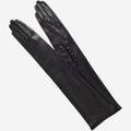 Elena (black) - Italian silk lined 12-button length leather opera gloves 1
