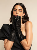 Elena (black) - Italian silk lined 6-button length leather opera gloves 6
