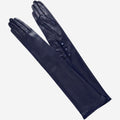 Elena (navy) - Italian silk lined 12-button length leather opera gloves 1