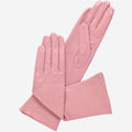 Elena (pink) - Italian silk lined 6-button length leather opera gloves 1