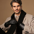 Ethan (black) – Vegan leather gloves with warm fleece lining & touchscreen feature 8