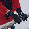 Evelyn (black) - Goatskin leather gloves with soft lambswool lining and touchscreen feature 6