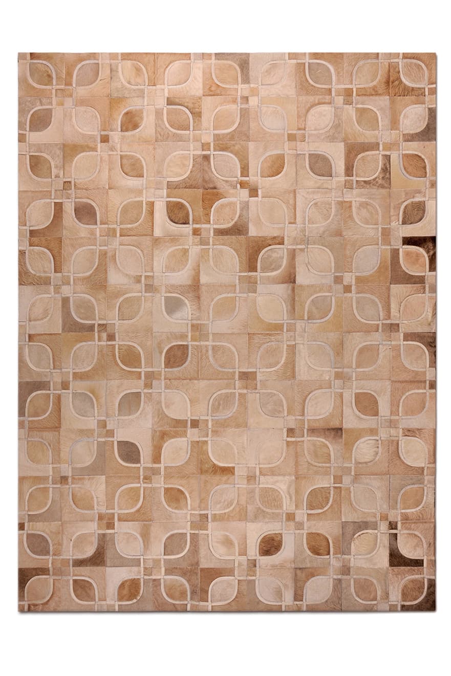 Eyes – Geometric Cowhide Rug with Curved Motif – view 2