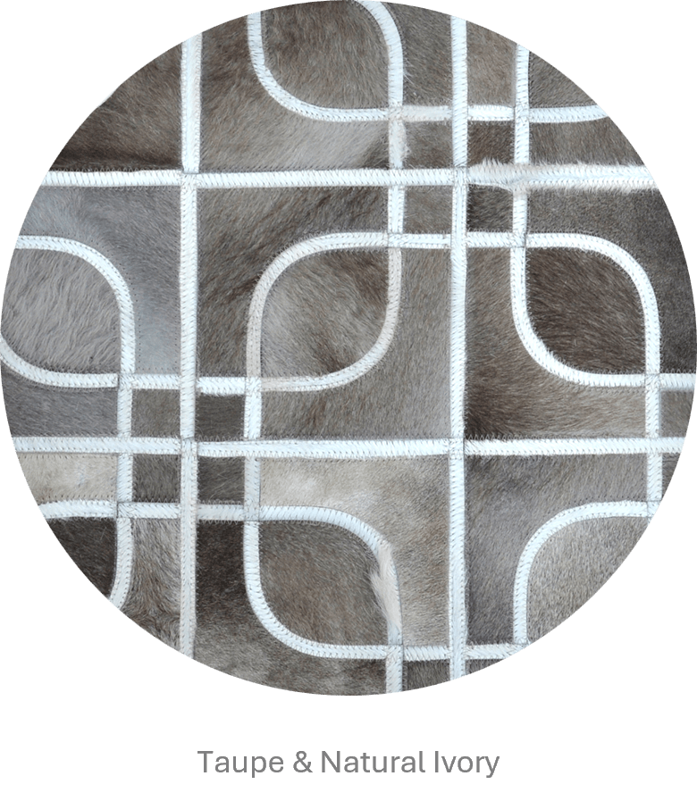 Eyes – Geometric Cowhide Rug with Curved Motif – view 5
