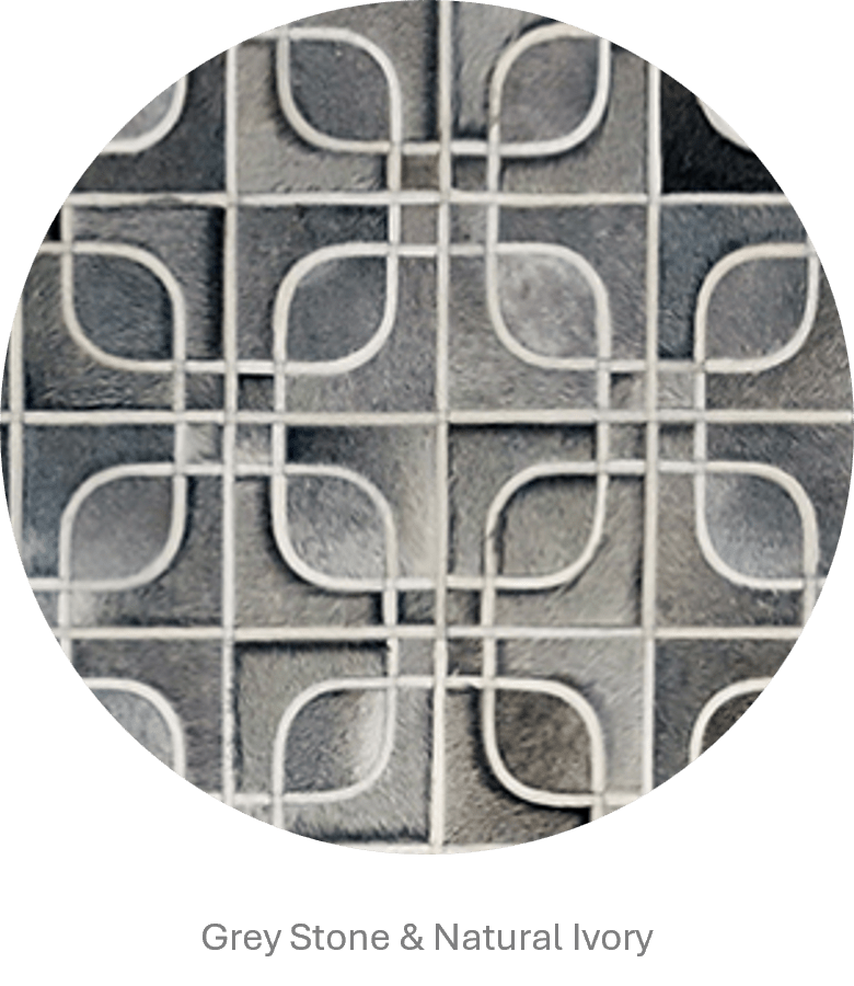 Eyes – Geometric Cowhide Rug with Curved Motif – view 6