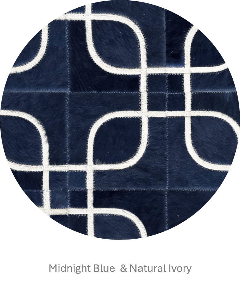 Eyes – Geometric Cowhide Rug with Curved Motif – view 7