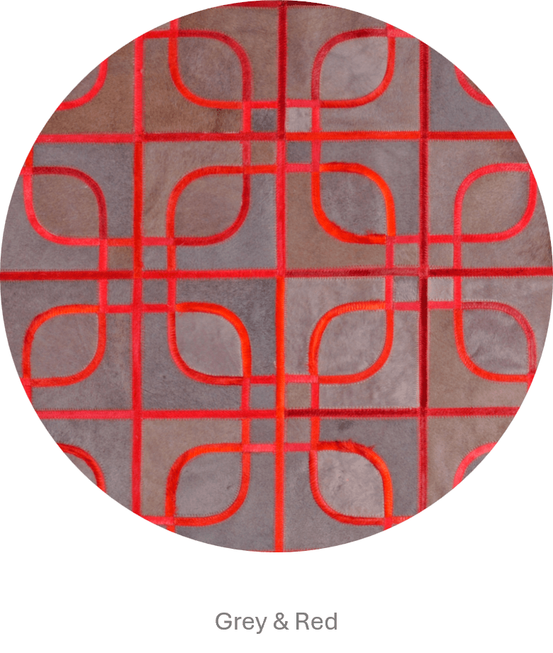 Eyes – Geometric Cowhide Rug with Curved Motif – view 8
