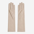 Leonora (cream) - Italian cashmere lined 6-button length leather gloves 2