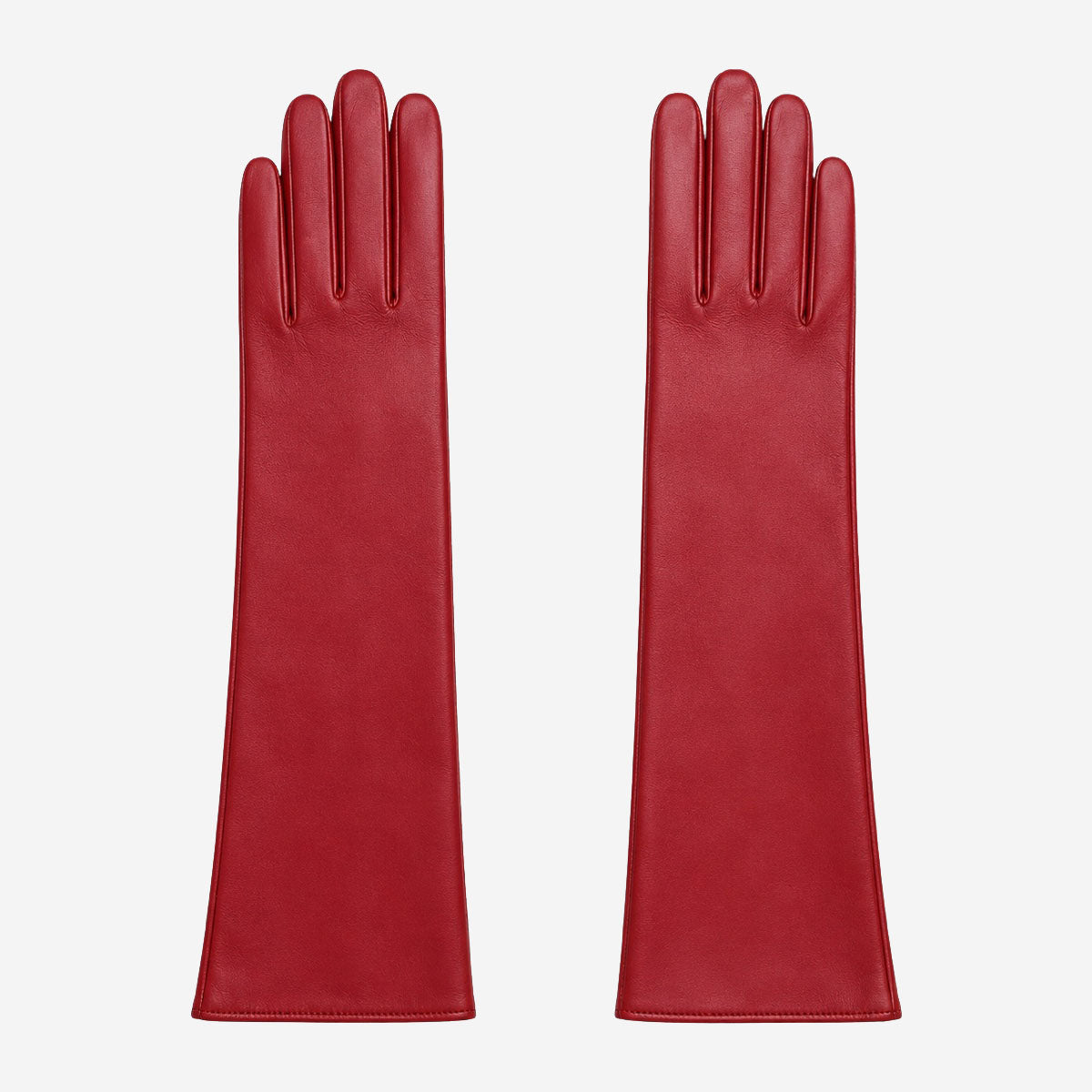 Leonora (deep red) - Italian cashmere lined 6-button length leather gloves