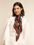 Bruna (black/orange)- Soft and lightweight Italian foulard from pure silk 1