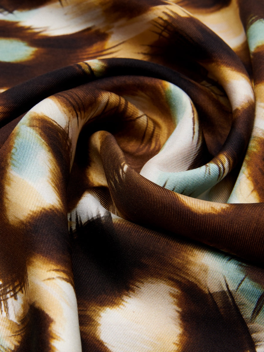 Bruna (blue)- Soft and lightweight Italian foulard from pure silk