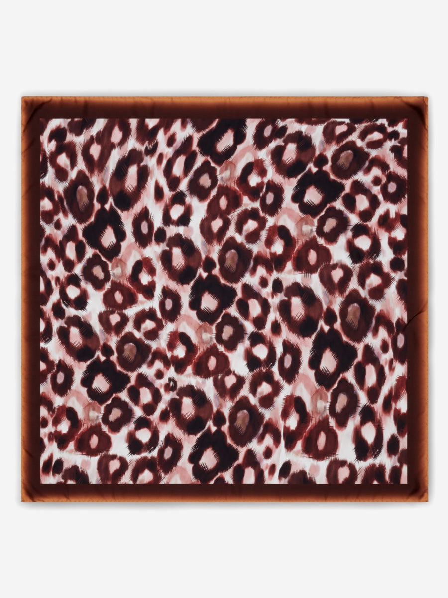 Bruna (brown/orange)- Soft and lightweight Italian foulard from pure silk