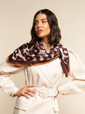 Bruna (brown/orange)- Soft and lightweight Italian foulard from pure silk 5
