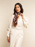 Bruna (brown/orange)- Soft and lightweight Italian foulard from pure silk 7