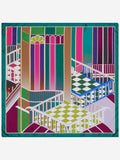 Fiorella (green) - Soft and lightweight Italian foulard from pure silk 2