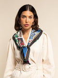 Fiorella (red/blue) - Soft and lightweight Italian foulard from pure silk 5