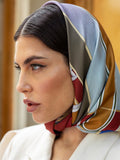 Fiorella (red/blue) - Soft and lightweight Italian foulard from pure silk 7
