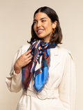 Giorgia (blue/red) - Italian soft and lightweight foulard made from pure silk 1