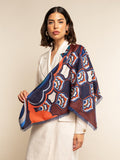 Giorgia (blue/red) - Italian soft and lightweight foulard made from pure silk 10