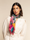Giorgia (green/pink) - Italian soft and lightweight foulard made from pure silk 1